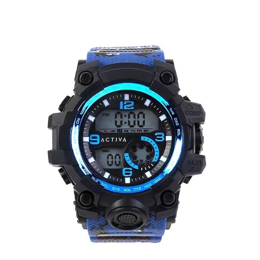 Activa Invicta Blue Camo Digital Sport Watch 54mm Men - Picture 3 of 17